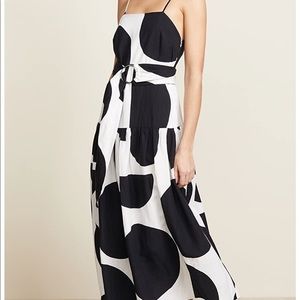 NWT MaraHoffman Black&White Polkadot Belted  Dress